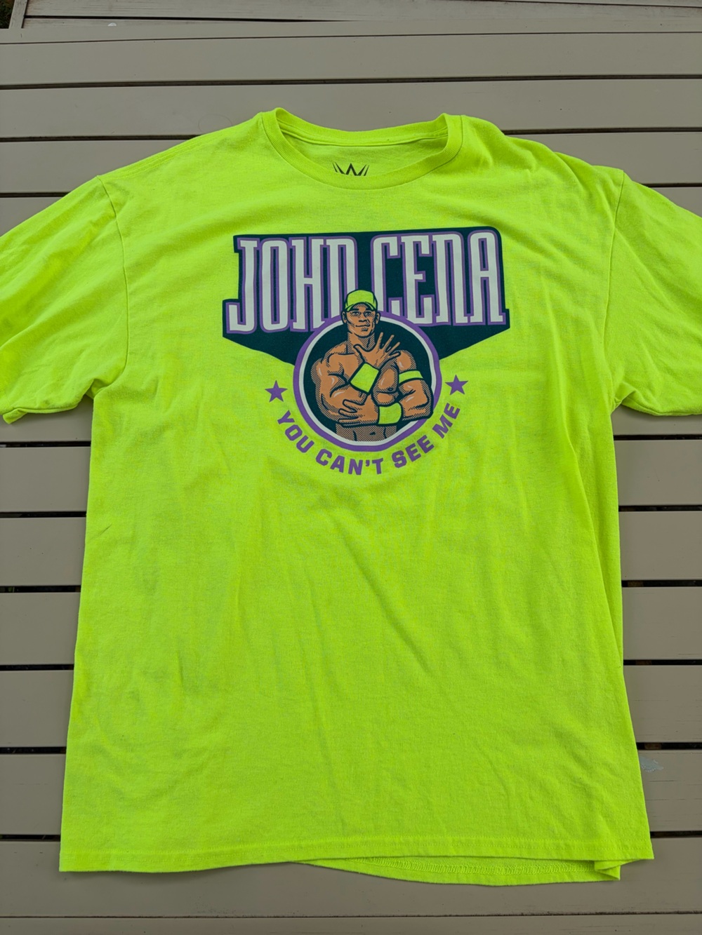 WWE John Cena Neon Green Graphic Tee